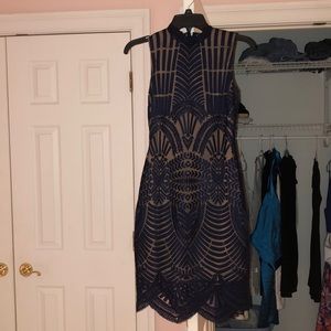 Nude Underlined fitted Dress